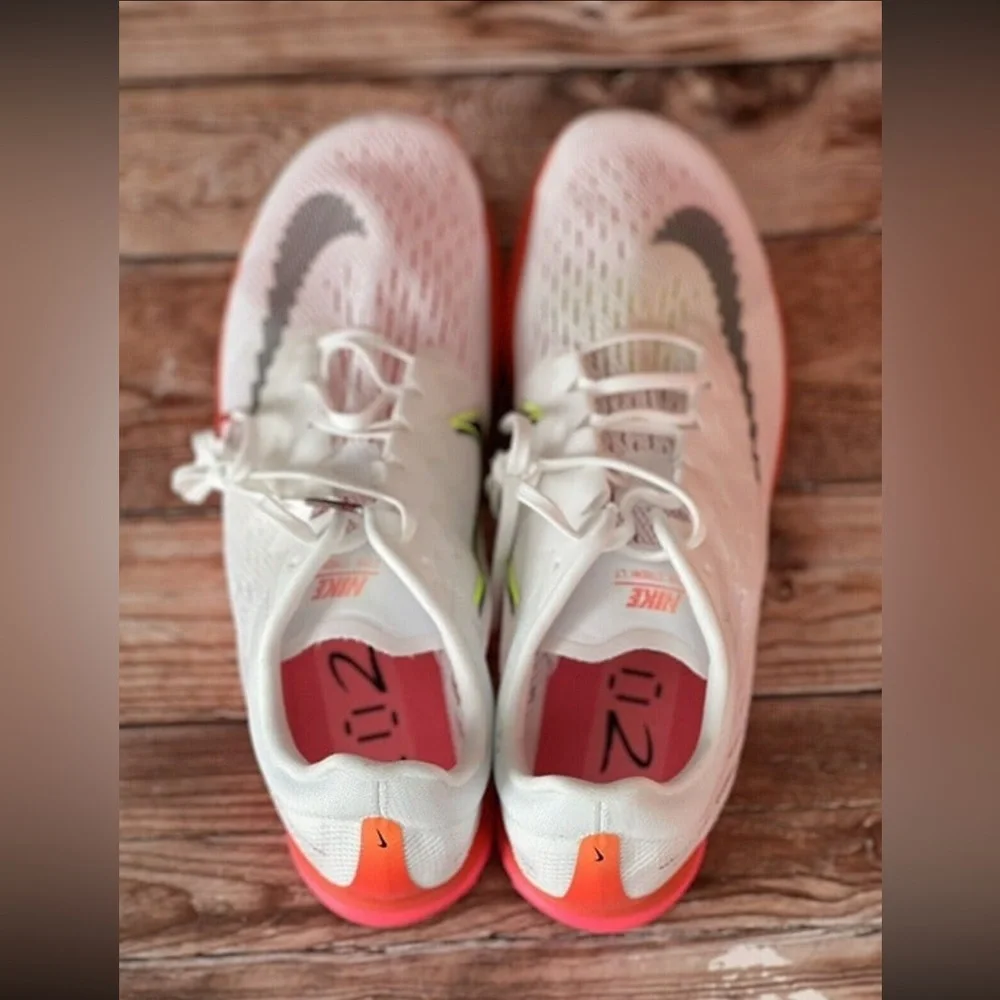 New Nike Zoom Streak LT Spike Flat Cleats White Pink Mens size‎ 11 DN1699-100